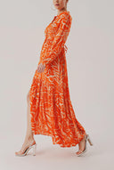 Orange Belted casual shirt dress 94389