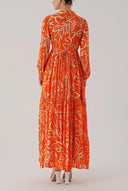 Orange Belted casual shirt dress 94389