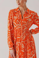 Orange Belted casual shirt dress 94389