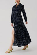 Spotted Belted casual shirt dress 94389