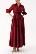 Sour Cherry Long shirt dress with openable back detail and elastic waist 94392