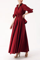 Sour Cherry Long shirt dress with openable back detail and elastic waist 94392