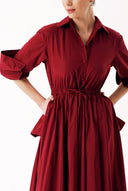 Sour Cherry Long shirt dress with openable back detail and elastic waist 94392