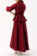 Sour Cherry Long shirt dress with openable back detail and elastic waist 94392