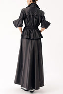 Anthracite Long shirt dress with openable back detail and elastic waist 94392