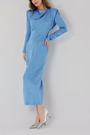 Blue Padded body-hugging dress 94406