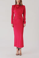 Fuchsia Padded body-hugging dress 94406