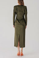 Khaki Padded body-hugging dress 94406