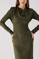 Khaki Padded body-hugging dress 94406