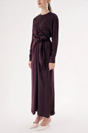 Plum Double-breasted detailed slit midi dress 94448