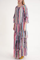 Striped Pleated wide cut maxi dress 94452