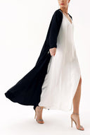 Black Crystal Stone embroidered long sleeve caftan 94467