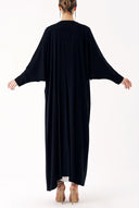 Black Crystal Stone embroidered long sleeve caftan 94467