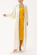 Beige Crystal Stone embroidered long sleeve caftan 94467