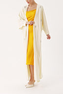 Beige Crystal Stone embroidered long sleeve caftan 94467