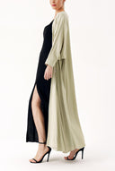 Light Green Crystal Stone embroidered long sleeve caftan 94467