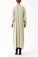 Light Green Crystal Stone embroidered long sleeve caftan 94467