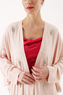 Pink Crystal Stone embroidered long sleeve caftan 94467