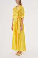 Yellow Frilly long shirt dress 94470