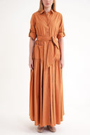 Cinnamon Taffeta maxi shirt dress 94498