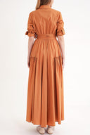 Cinnamon Taffeta maxi shirt dress 94498