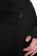 Black Draped neckline, bodycon slit dress 94502