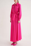 Fuchsia Loose fit long shirt dress 94506