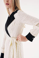 Spotted Wide neck padded dress 94513