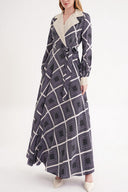 Patterned Wide neck padded dress 94513