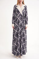 Patterned Wide neck padded dress 94513