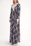 Patterned Wide neck padded dress 94513