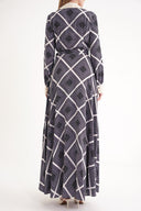 Patterned Wide neck padded dress 94513
