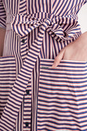 Striped Gathered long shirt dress 94523