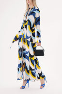 Patterned Loose fit belted shirt dress 94549