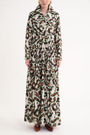 Patterned Gathered long shirt dress 94554