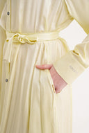 Yellow Belted comfortable long shirt dress 94555