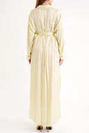 Yellow Belted comfortable long shirt dress 94555