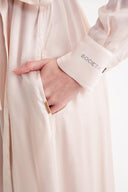 Powder Belted comfortable long shirt dress 94555