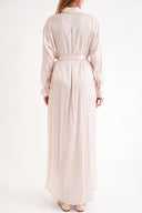 Powder Belted comfortable long shirt dress 94555