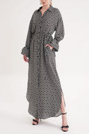 Black Lace detailed shirt dress 94564