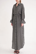 Black Lace detailed shirt dress 94564