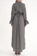 Black Lace detailed shirt dress 94564