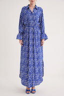 Blue Lace detailed shirt dress 94564