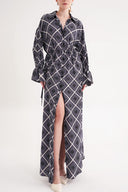 Lilac Lace detailed shirt dress 94564