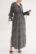 Gray Lace detailed shirt dress 94564