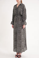 Gray Lace detailed shirt dress 94564