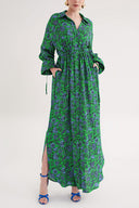 Green Lace detailed shirt dress 94564
