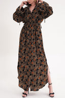 Brown Lace detailed shirt dress 94564