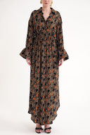 Brown Lace detailed shirt dress 94564