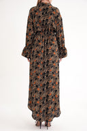 Brown Lace detailed shirt dress 94564